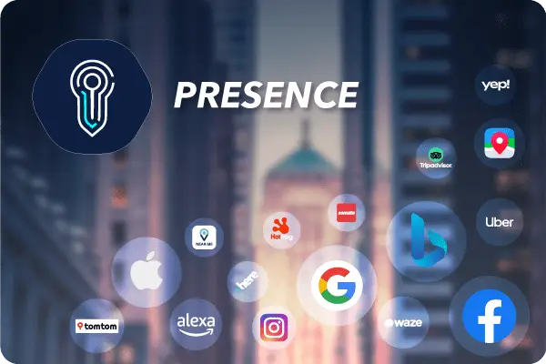 Icons representing various platforms, showcasing how Location Bank's tool strengthens your digital presence across multiple digital endpoints.